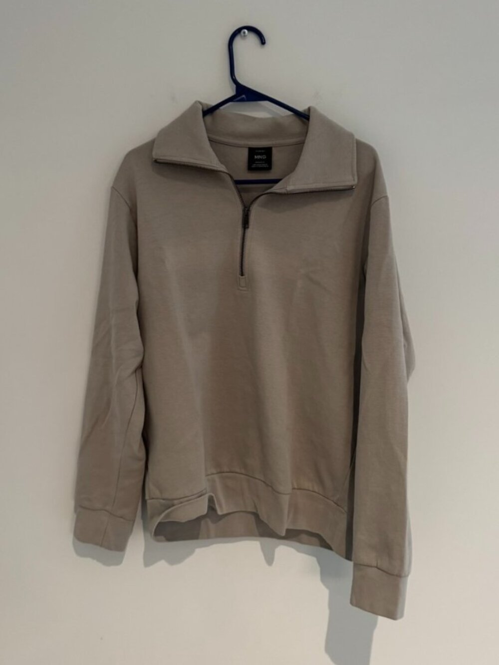 Mango Beige Quarterzip Size Medium Like New